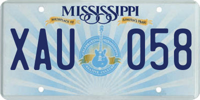 MS license plate XAU058