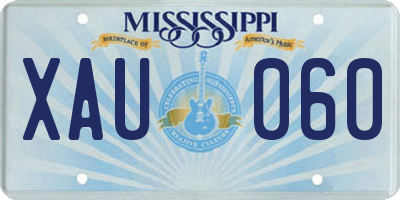 MS license plate XAU060
