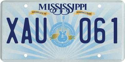 MS license plate XAU061
