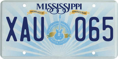 MS license plate XAU065