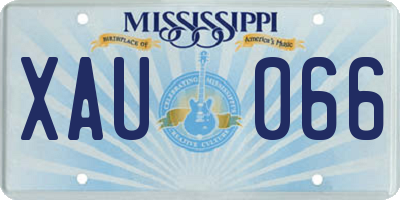MS license plate XAU066