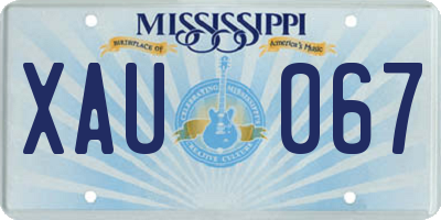 MS license plate XAU067