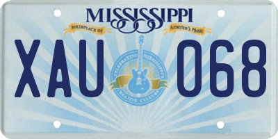 MS license plate XAU068
