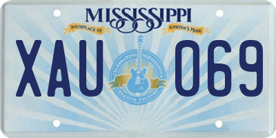 MS license plate XAU069