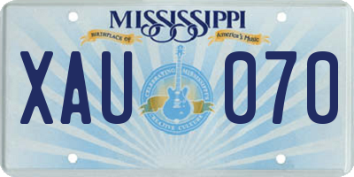 MS license plate XAU070