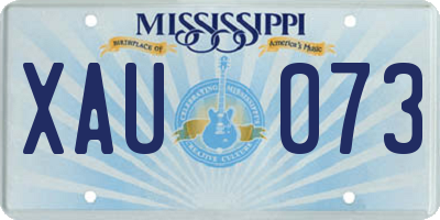 MS license plate XAU073