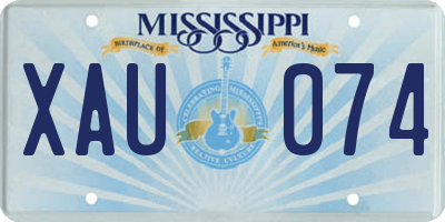 MS license plate XAU074