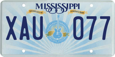 MS license plate XAU077