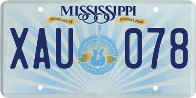 MS license plate XAU078