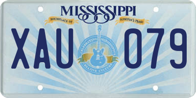 MS license plate XAU079