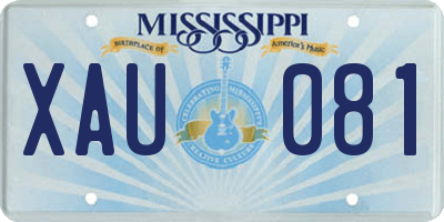 MS license plate XAU081