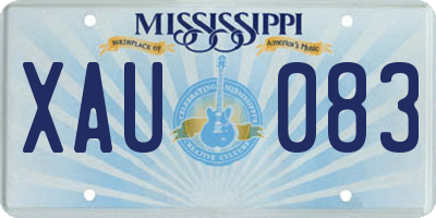 MS license plate XAU083