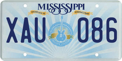 MS license plate XAU086