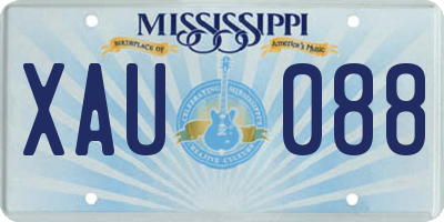 MS license plate XAU088