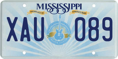 MS license plate XAU089
