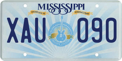 MS license plate XAU090