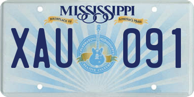 MS license plate XAU091