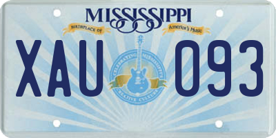MS license plate XAU093
