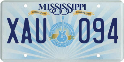 MS license plate XAU094