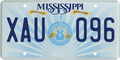 MS license plate XAU096