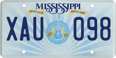 MS license plate XAU098