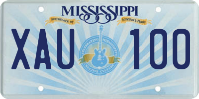 MS license plate XAU100