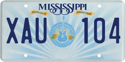 MS license plate XAU104