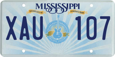MS license plate XAU107