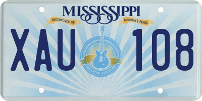 MS license plate XAU108