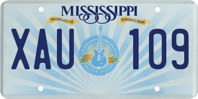 MS license plate XAU109