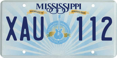 MS license plate XAU112