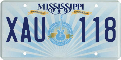 MS license plate XAU118