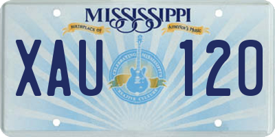 MS license plate XAU120
