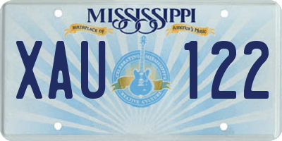 MS license plate XAU122