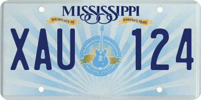 MS license plate XAU124