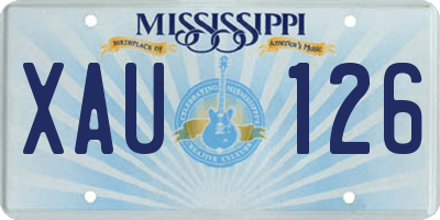 MS license plate XAU126
