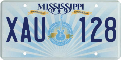 MS license plate XAU128