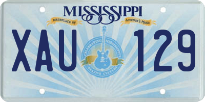 MS license plate XAU129