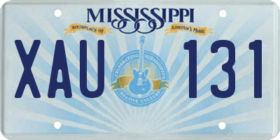 MS license plate XAU131