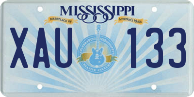 MS license plate XAU133