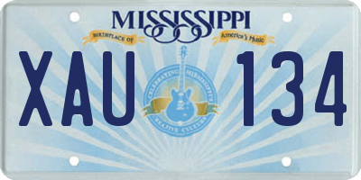 MS license plate XAU134