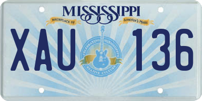MS license plate XAU136