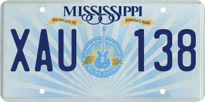 MS license plate XAU138