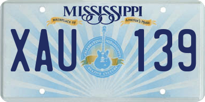 MS license plate XAU139