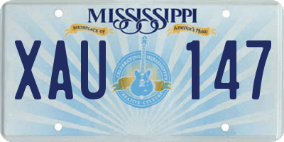 MS license plate XAU147