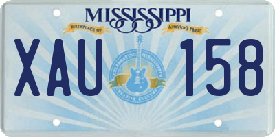 MS license plate XAU158