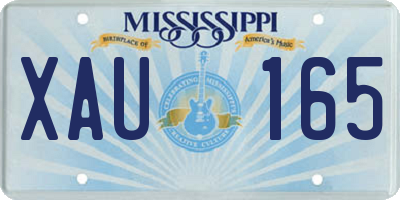 MS license plate XAU165
