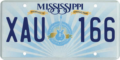 MS license plate XAU166