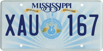 MS license plate XAU167