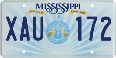 MS license plate XAU172